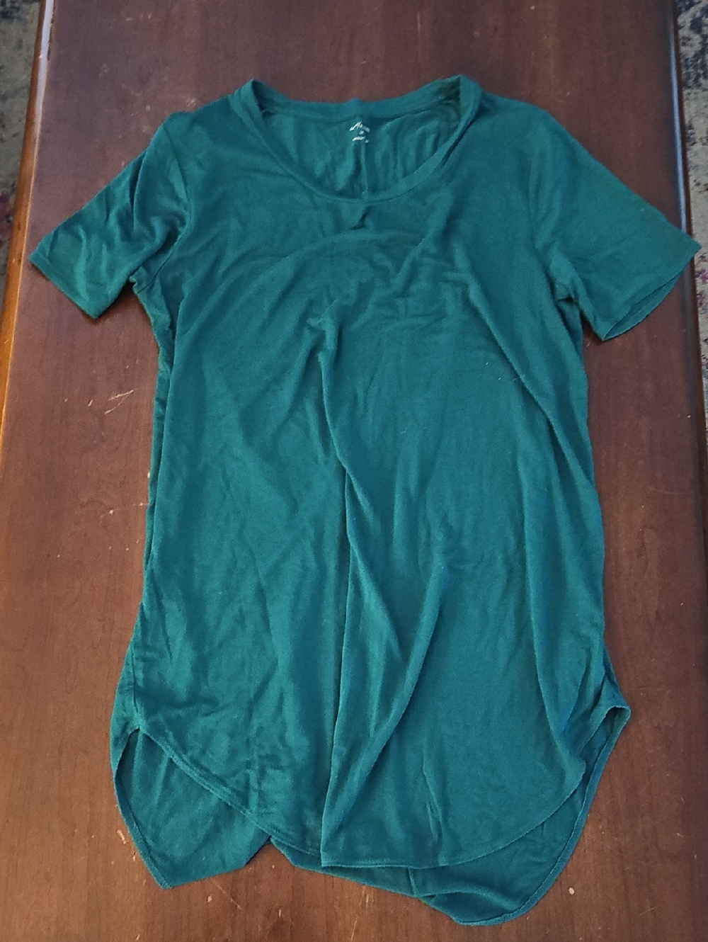 Daily Ritual Women's Short Sleeve Scoop Neck Tunic Top - Teal Green - Picture 1 of 2
